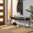 Contemporary Metal Entryway Bench, faux Leather-1476610847