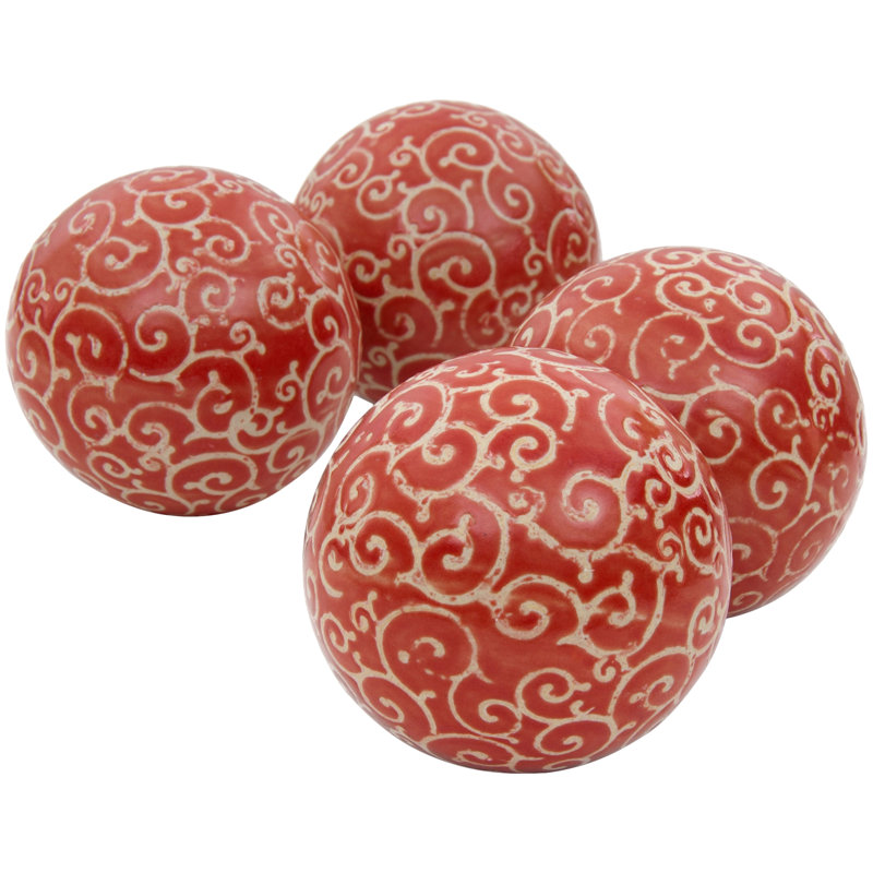 Solt Decorative Ball Set, Red Ivy