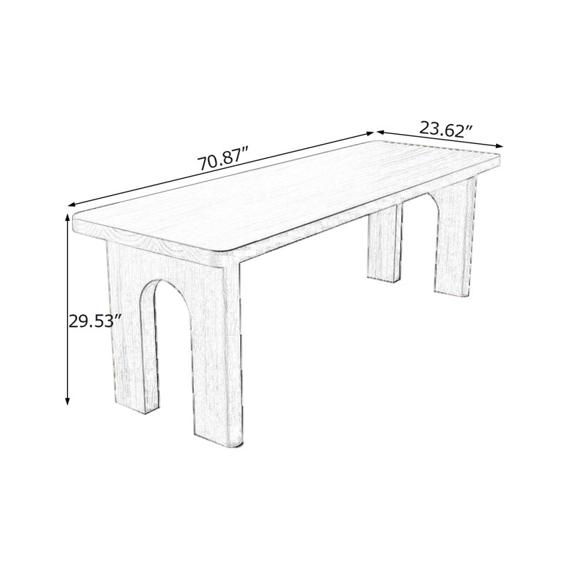 78.74"Light walnut Rectangular Solid Wood desks, 29.53" H x 70.87" W x 23.62" D