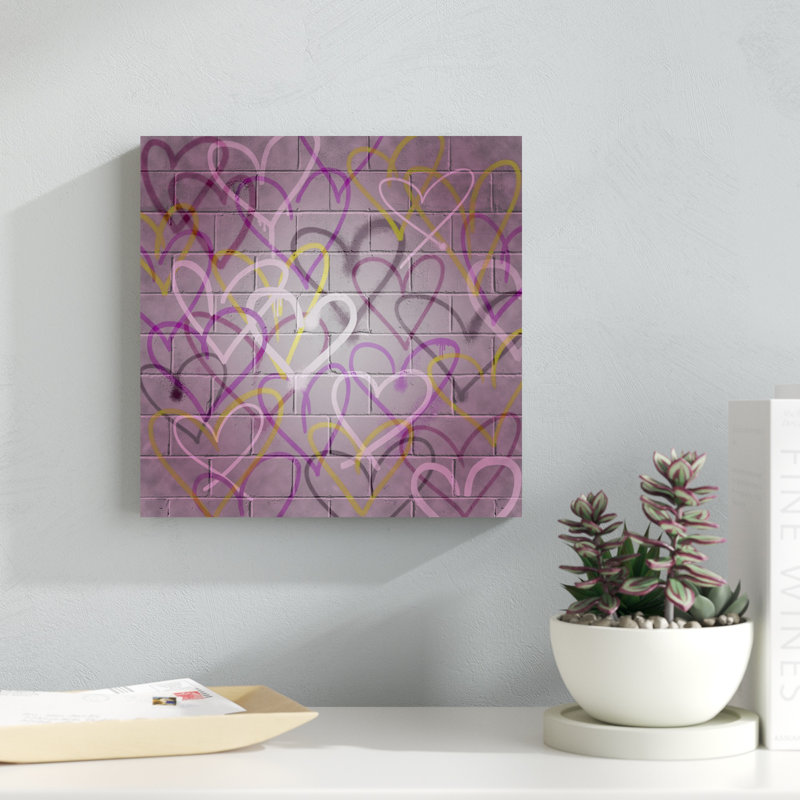 Graffiti Hearts I, H 12 po x l 12 po