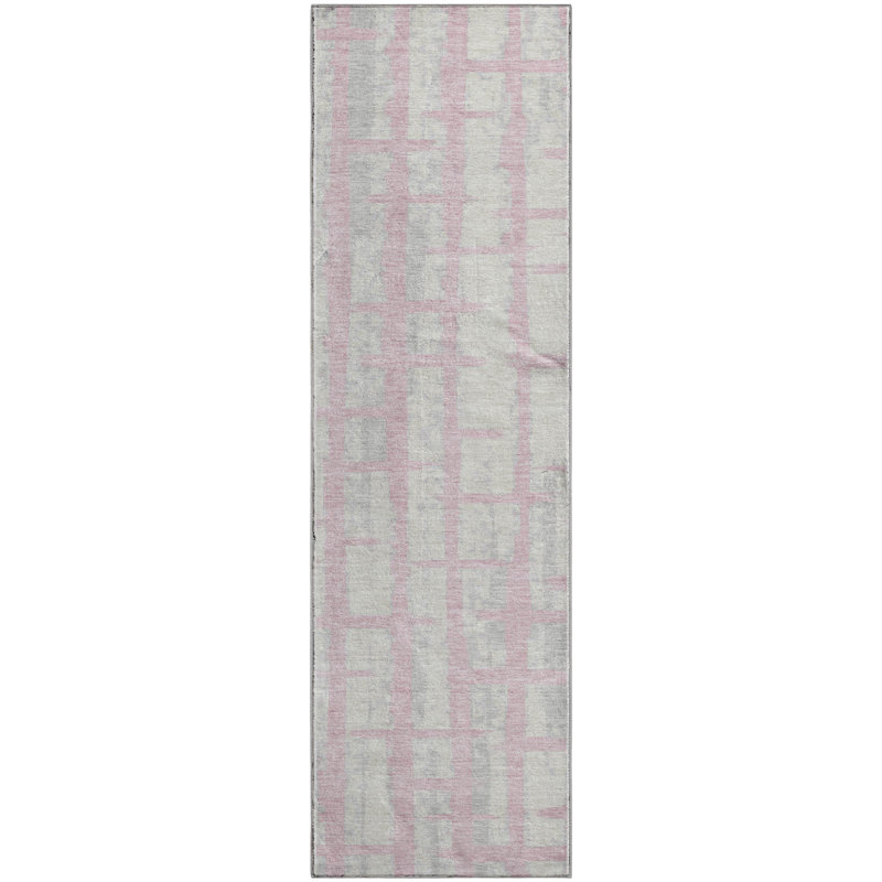 Premium Machine Washable Prisco Pink Rug, Runner 2'3" x 7'6"