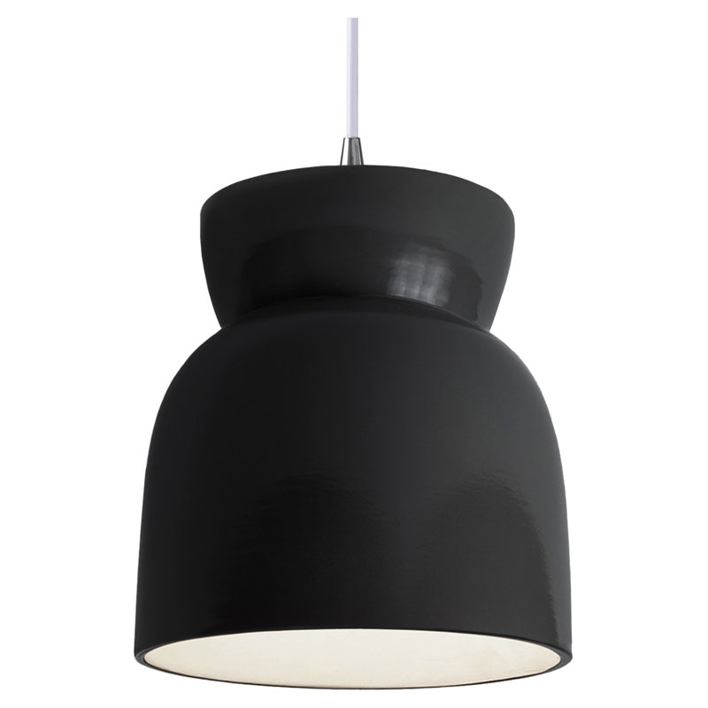 Breeona Single Hourglass Pendant, Celadon Green Crackle, Polished Chrome