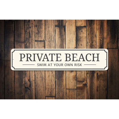 Private Beach Entrance Aluminum Sign