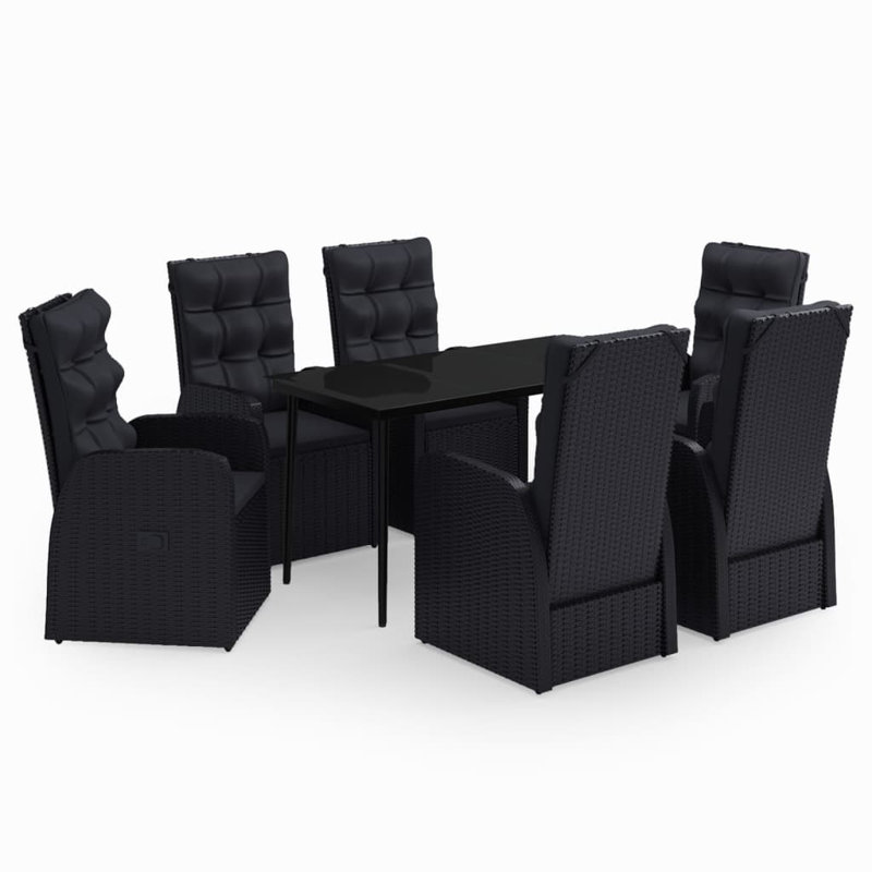 Garden Dining Set Black