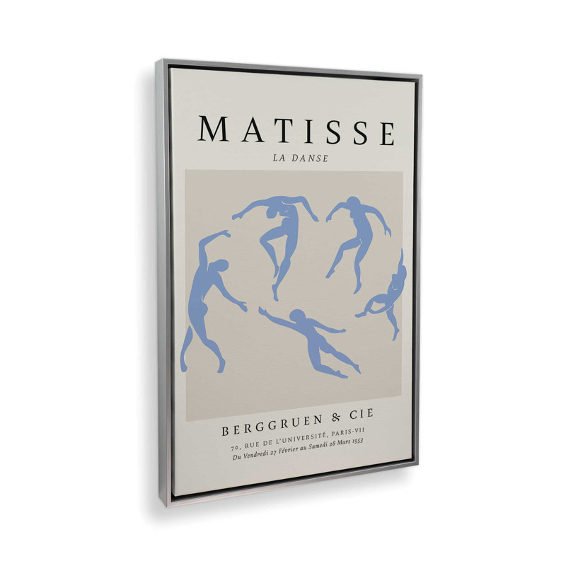 Affiche La Danse en bleu Matisse, H 48,75 po x l 32,75 po, Cadre flottant en chrome poli