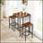 Bar Table Set, Square Bar Table with 2 Bar Chairs, Industrial Style Bar Chairs-1056684355