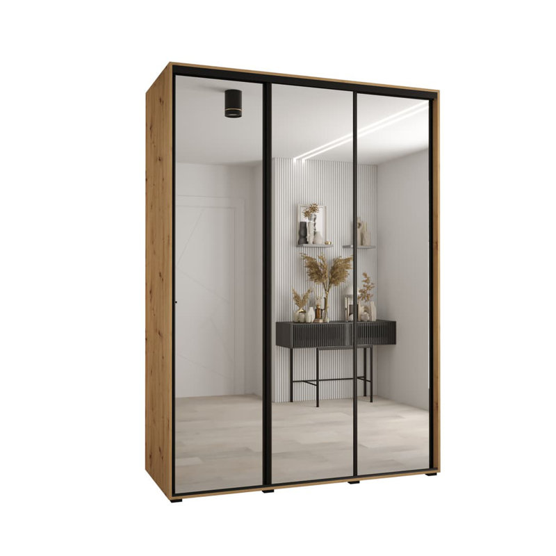 Azavian 3 Door Manufactured Wood Wardrobe, Oak Artisan