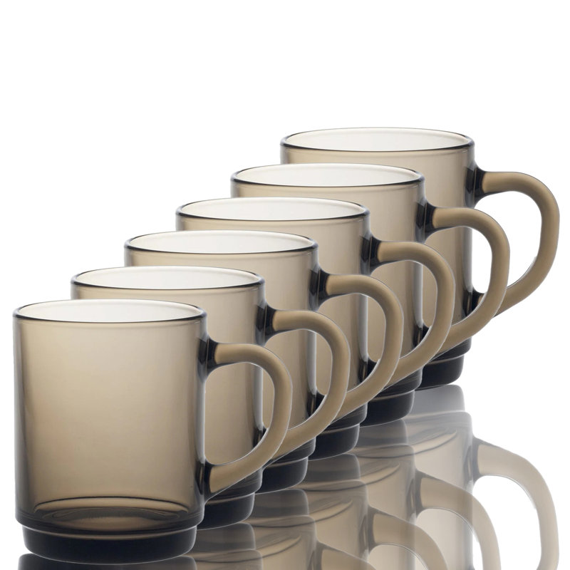 Tasse à café en verre trempé, Sépia