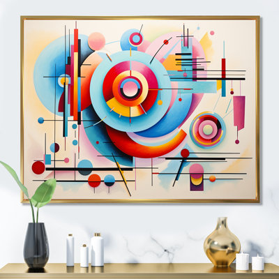 Blue And Pink Abstract Geometric Vision 3 - Geometric Wall Art