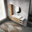 Meuble-lavabo mural 48 po avec lavabo et armoire latérale, portes à fermeture en douceur 48 po