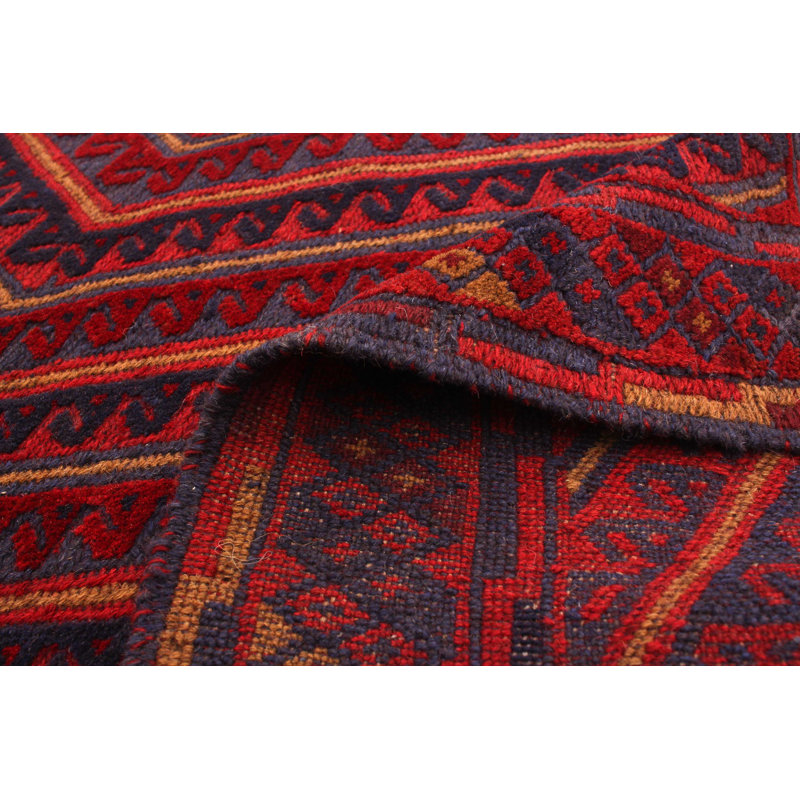 Tapis de zone one-of-kind à la main-noué la 2010 en laine rouge tadjik 4 pi 10 po x 6 pi Westbrooke