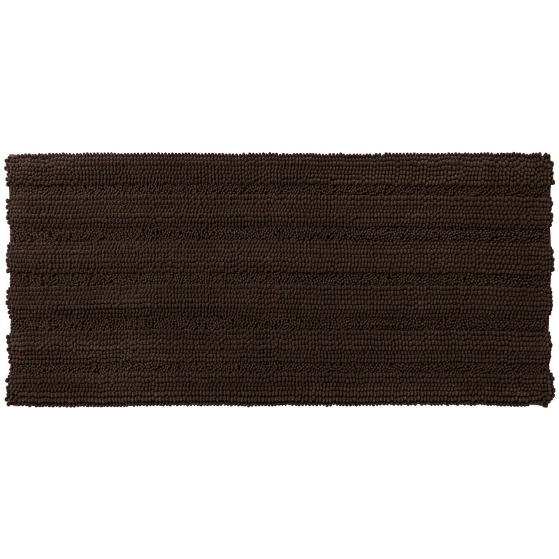 Tapis de salle de bain en chenille douce Chenault, tapis de bain rectangulaire en microfibre absorbant et antidérapant, Café