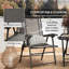 Garden Table and Chair Set 65*61*91 cm Powder-Coated Steel 3 Pieces Bistro Set Black Foldable & with Cup Holders-785110808