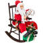 Décoration de chaise berçante animée et musicale à DEL avec père Noël - 32 po