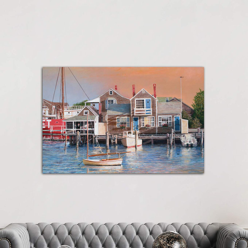 Harbor Sunrise by Tom Mielko - Wrapped Canvas Painting, 152.5 cm H x 101.5 cm W
