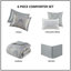 Ensembles de literie élégants en coton gris, style chalet décontracté