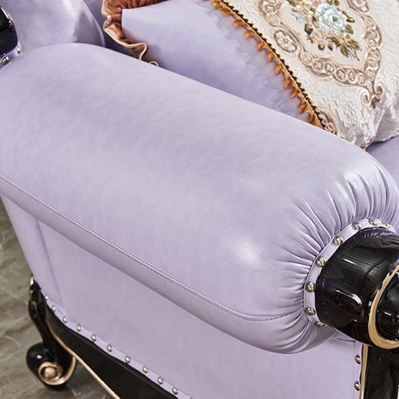 Fauteuil de salon européen en cuir luxueux