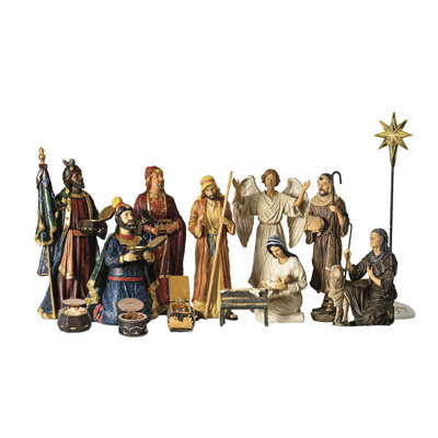 Crèche 7H - 14 pièces-figurines / coffres à cadeaux
