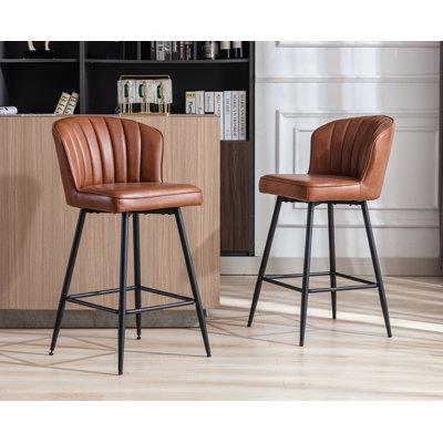 Upholstered Barstool With Footrest