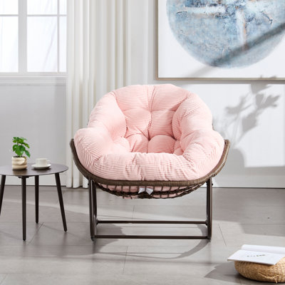 Chaise berçante d'extérieur en rotin, fauteuil inclinable et berçant rembourré pour le porche, le salon, le patio et le jardin