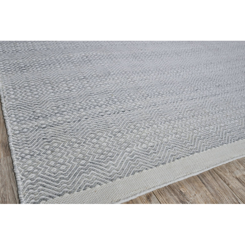 Echo Geometric Area Rug in Ivory, Rectangle 9' x 12'