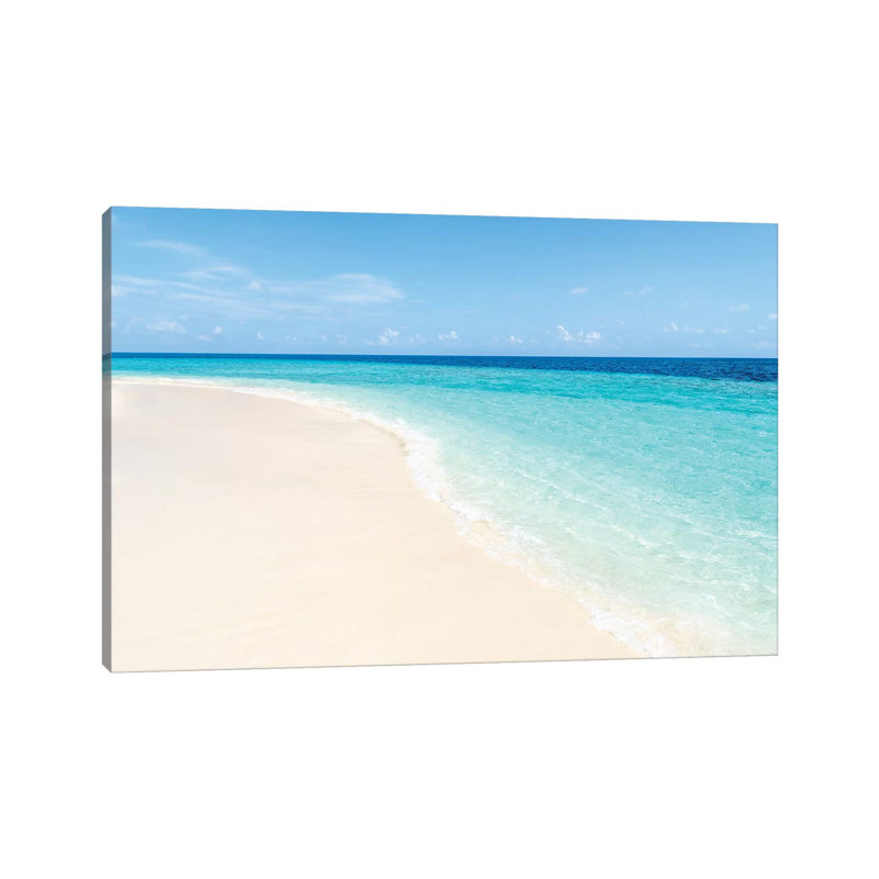 Turquoise Water And White Sand On The Maldives 1 Piece Wrapped Canvas Wall Art, 20.32cm H x 30.48cm W