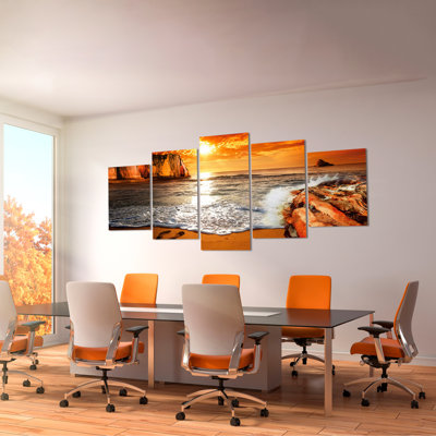 Landscape Playa Beach - 5 Piece No Frame Print on Canvas