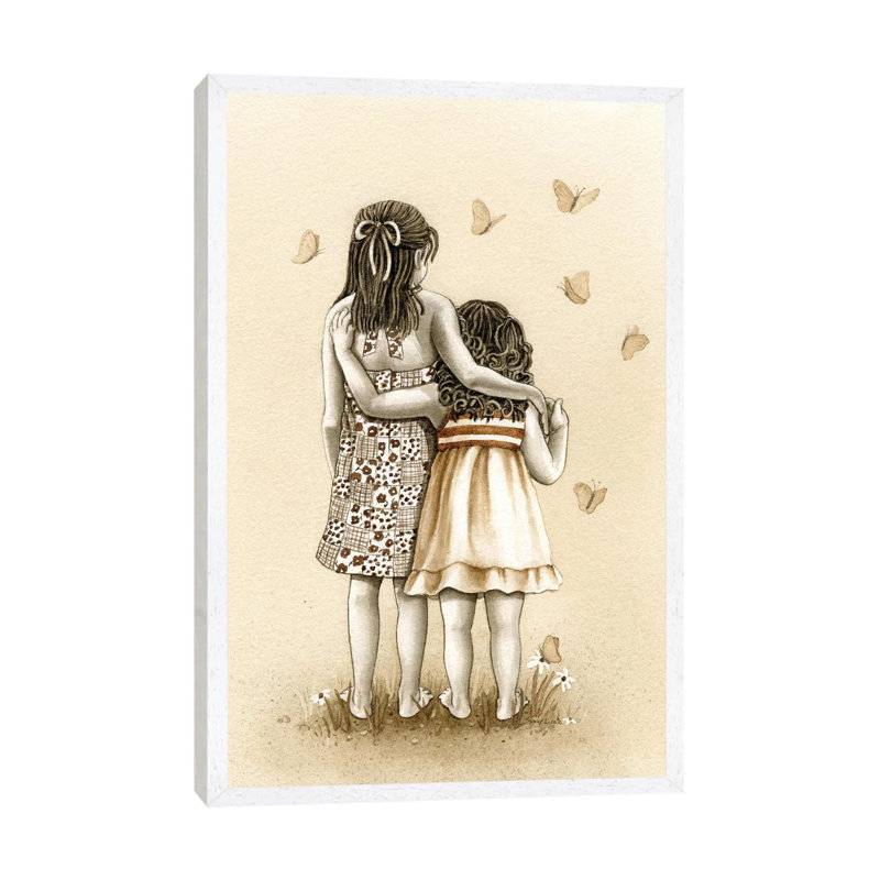 Butterflies by Tracy Lizotte - Painting on Canvas, White Framed, 101.6cm H x 66.04cm W x 3.81cm D