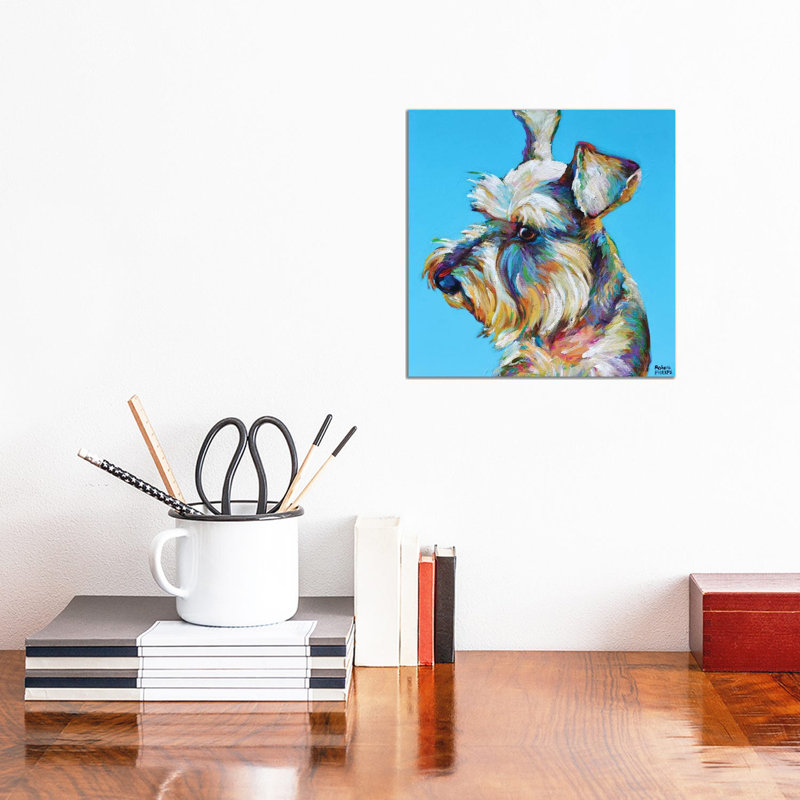 «Dylan the Schnauzer» par Robert Phelps - reproduction d'art, Aucun mat, Toile tendue, H 12 po x l 12 po x P 0,75 po