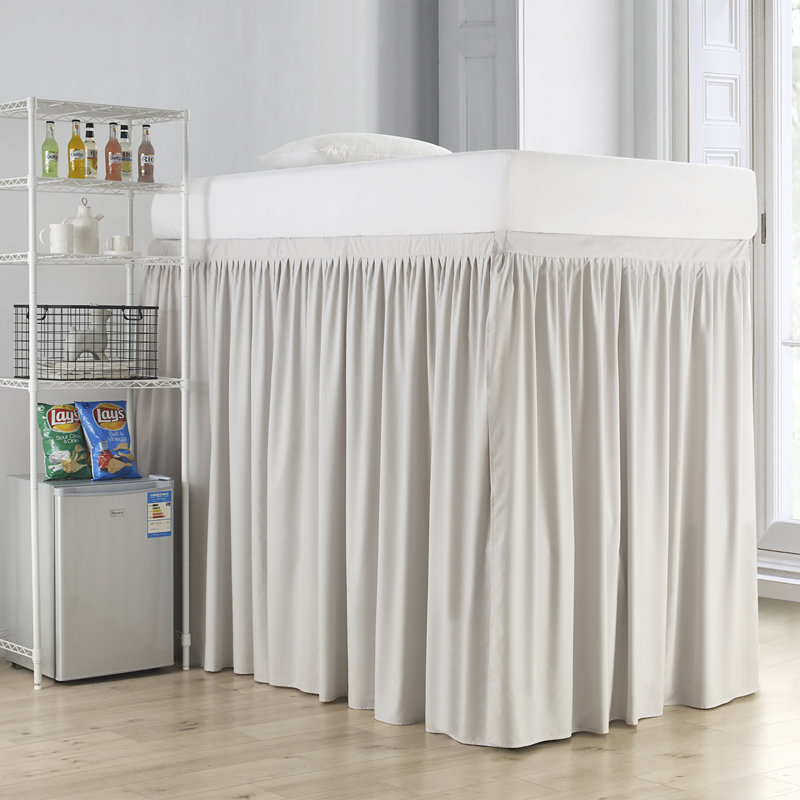 Ruffled Bed Skirt, Silver Birch, Twin XL Extended