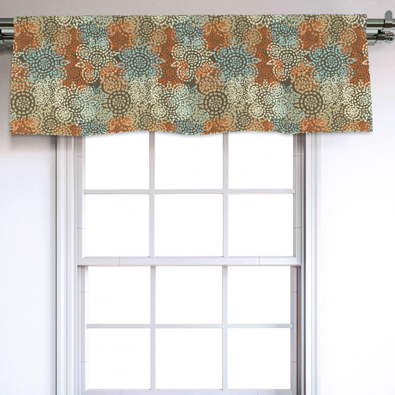 Sateen Floral Ruffled Window Valance