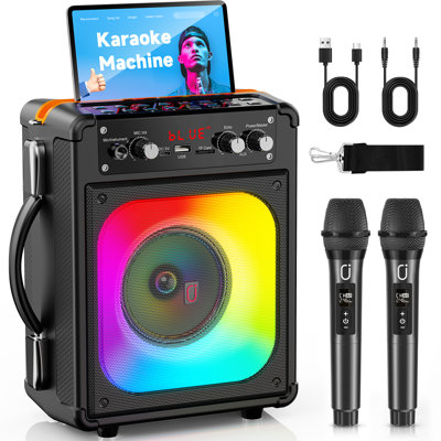 Micros sans fil, deux micros UHF pour chanter en karaoké, système de micro dynamique rechargeable avec récepteur pour les réunions paroissiales, les fêtes, les réunions, les conversations, le système de sonorisation, prêt à l'emploi