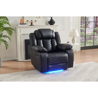 Azmat 30.3'' Modern and Soft Manual Upholstered Swivel and Rocking Manual Recliner