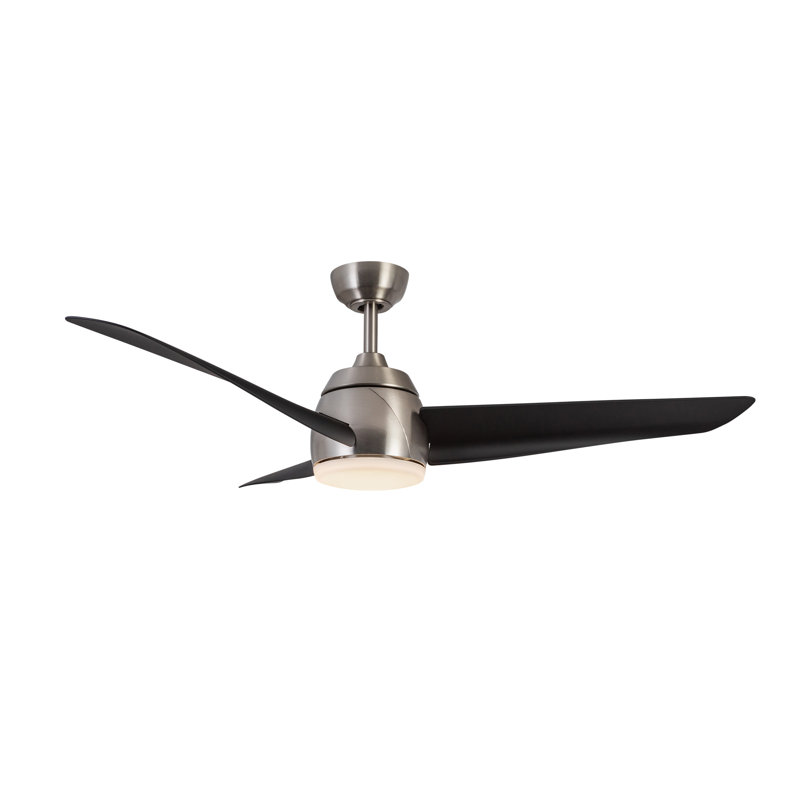Thalia Smart LED Downrod Ceiling Fan, Matte Black, Brushed Nickel