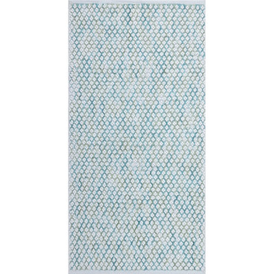 Global Recycled Standard Bubbles Hand-Woven Textural Loop Pile Recycled Rug Lagoon Blue
