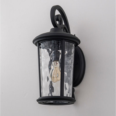 Applique murale d'extérieur rustique avec abat-jour en verre martelé
