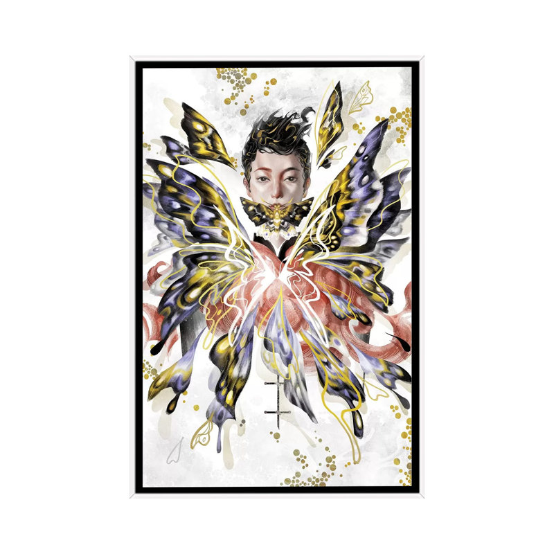 Devil by Sija Hong - Painting on Canvas, White Framed, 66.04 cm H x 45.72 cm W