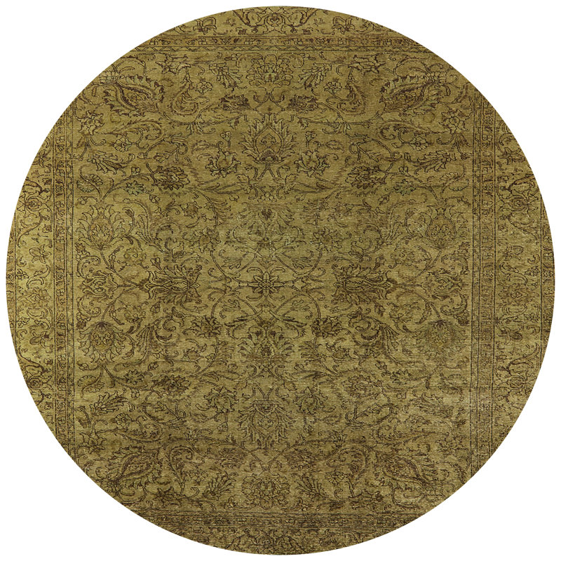 Tapis oriental oriental doré, Rond 6 pi