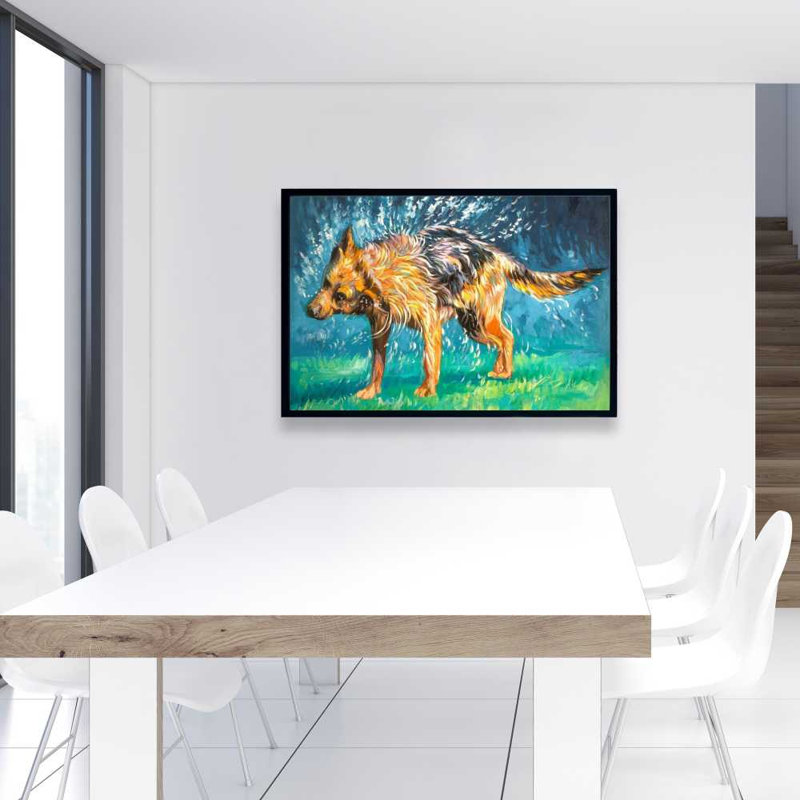 Toile de berger allemand «Spin-Dry Wet» - Animaux domestiques bleu, H 37,25 po x l 25,25 po