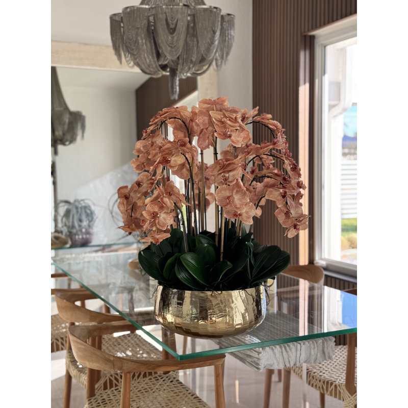Roberi Light Brown Orchid Arrangement In Planter / Size:28" H X 18" W X 18" D