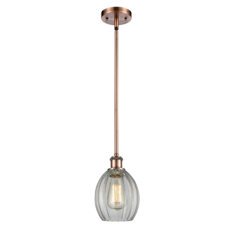 Bolduc 1 - Light Single Pendant, No Bulb Included, Matte White, Antique Copper