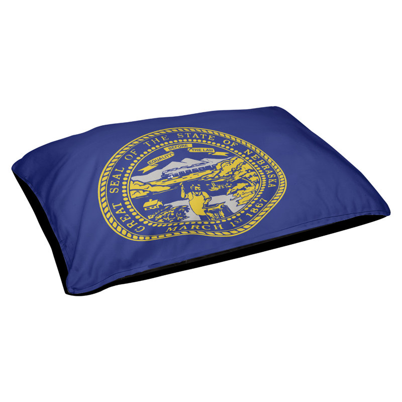 Coussin stylisé nebraska flag Burien, L 19,5 po x l 29,5 po, Noir