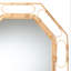Miroir mural octogonal en rotin naturel