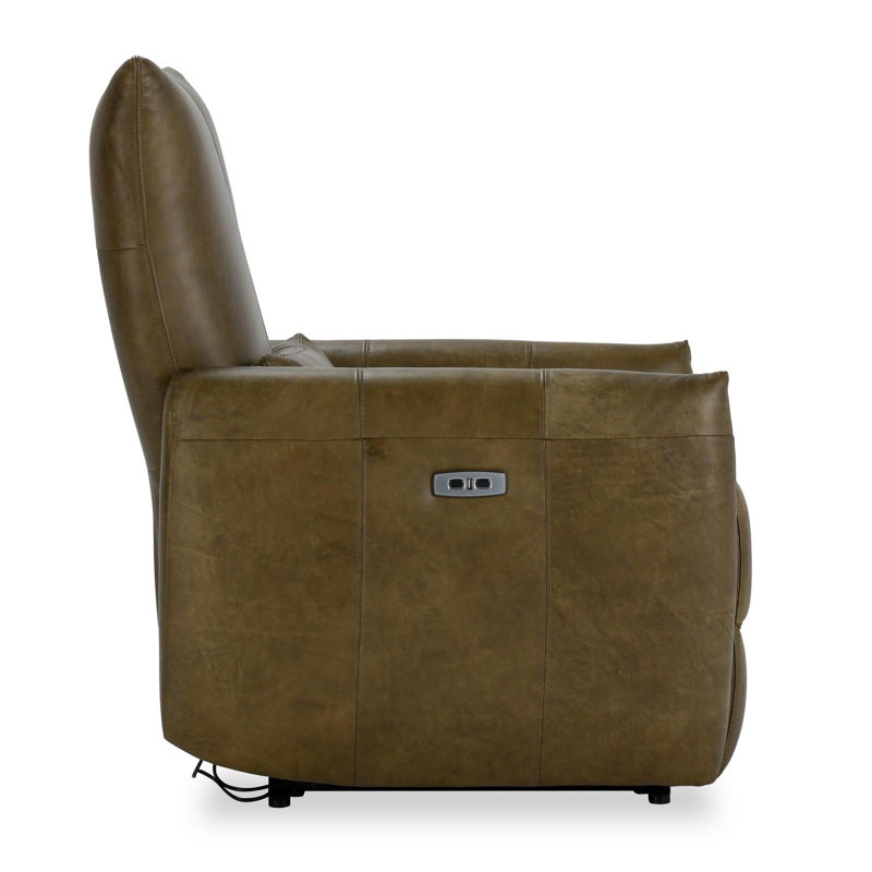 Thaya Leather Power Recliner Chair, Earth Brown Genuine Leather