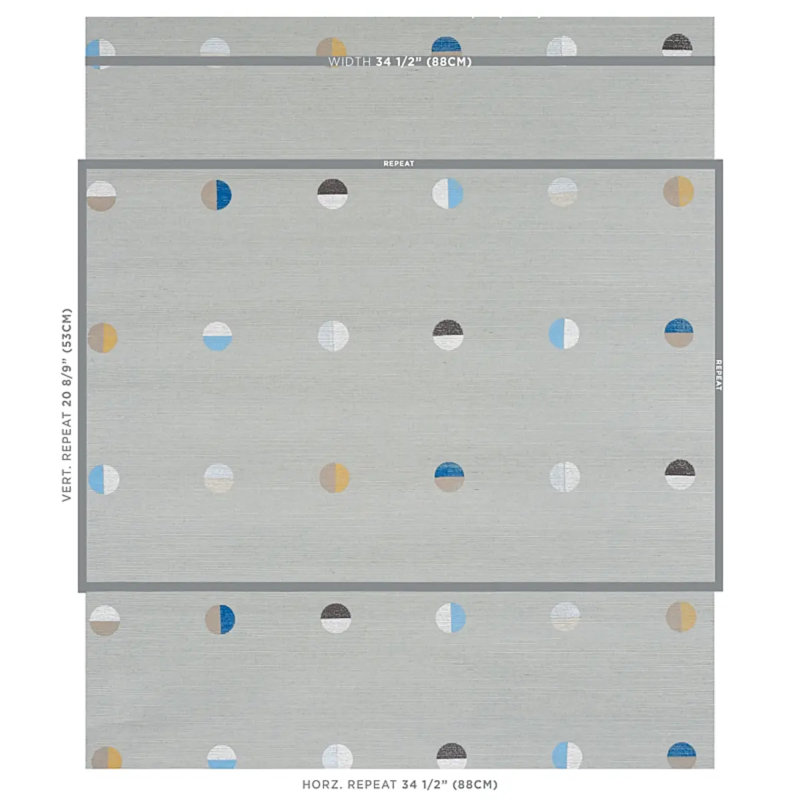 Schumacher x Caroline Z Hurley Joshua Tree Hand Printed Sisal Wallpaper, Mineral