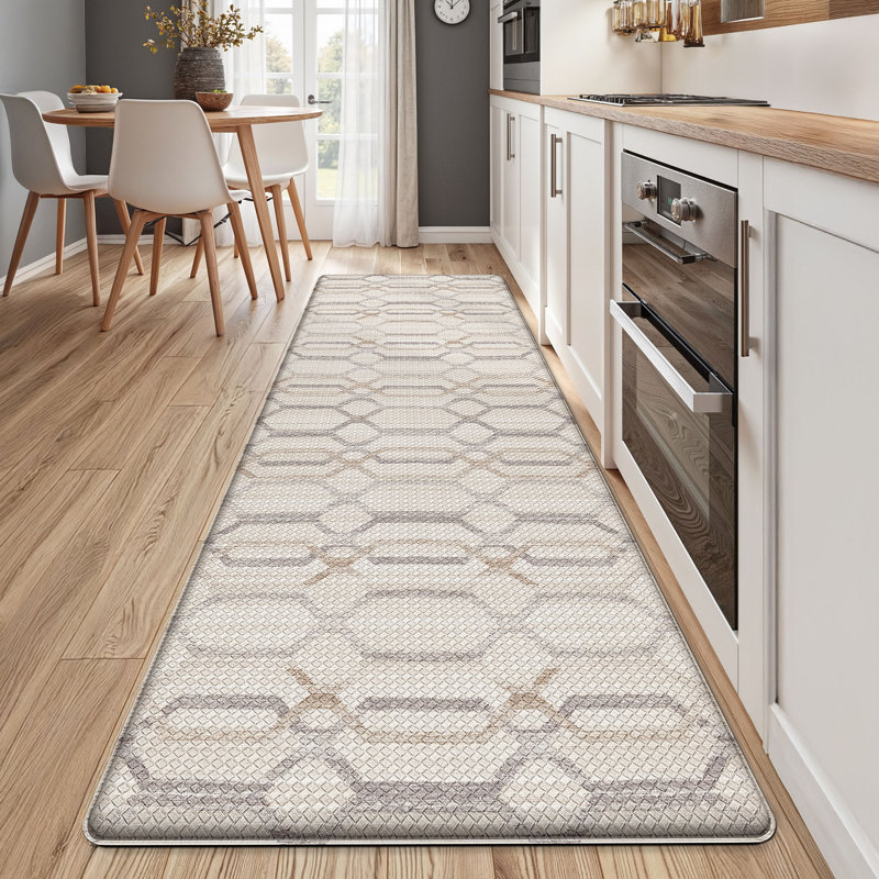 Tapis de cuisine antidérapant Ant-Fatigue, Tapis de couloir 2 pi x 7 pi 3 po, Beige