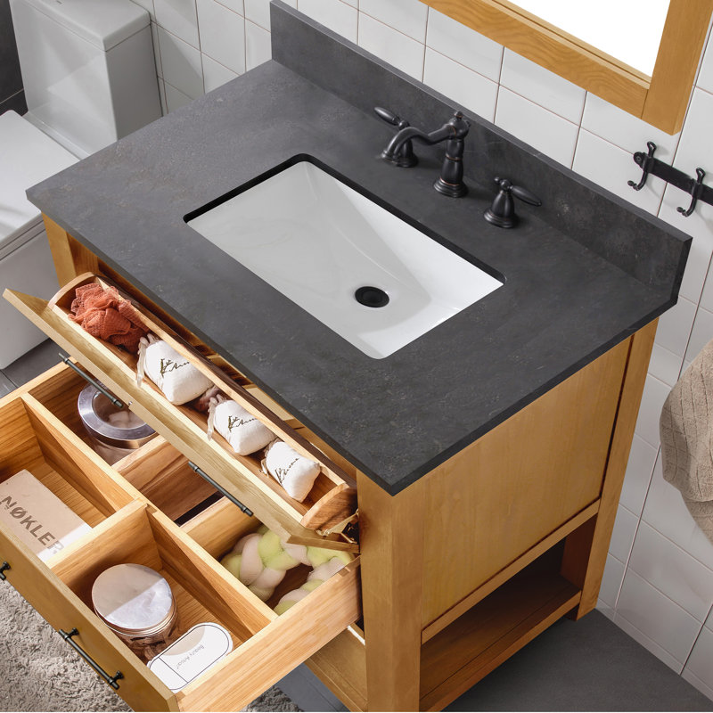 Winsor Keri 36" Single Bathroom Vanity, Natural/Antique Black