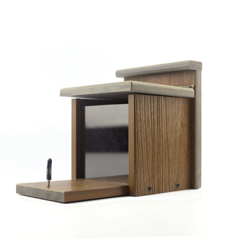 Wood Hanging Hopper Bird Feeder