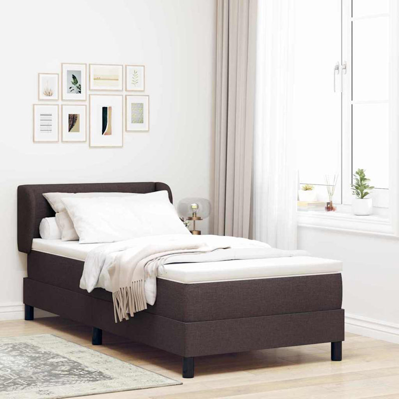 Lit sommier tapissier avec matelas Vidaxl 35,4 "x 78,7" gris foncé, Gris foncé