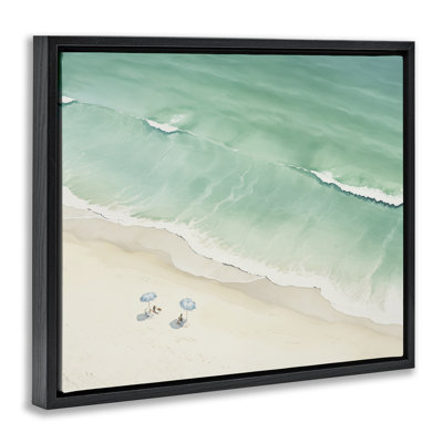  Summer Shore Beachgoers Framed Floater Canvas Wall Art by Arlington Prints